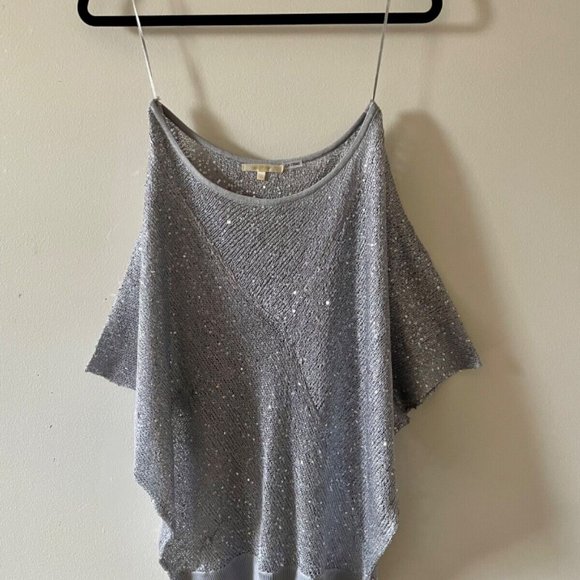 4/$15 Silvery Gray Sparkly Knit sweater Sequin Top by Matty M RARE” Size Small - Picture 5 of 5